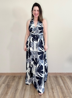 Vestido longo em crepe tamanho único estampado Moniê - comprar online