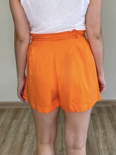SHORT de linho CINTURA ALTA laranja LISIÊ - comprar online