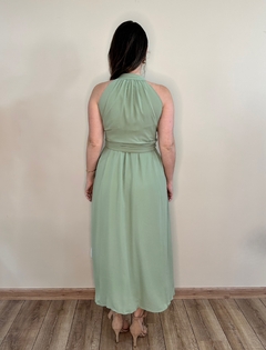 Vestido midi em crepe tamanho único verde pistache Moniê na internet