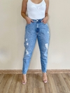 Calça mom jeans com brilho Kelly