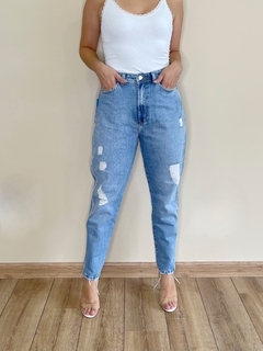 Calça mom jeans com brilho Kelly