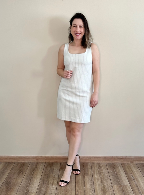 Vestido reto tubinho listrado Marcela