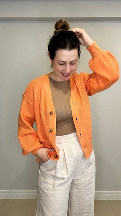 CARDIGAN OVERSIZED de tricô laranja claro - comprar online