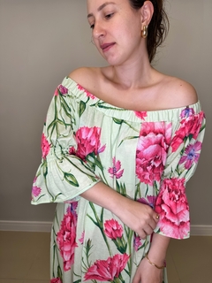 Vestido estampado ombro a ombro Cassandra - comprar online