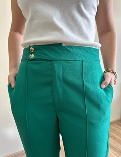Calça de alfaiataria reta verde Jennifer - comprar online