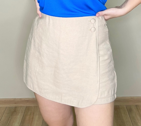 Shorts Saia nude Com Zíper Mônica