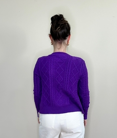 Twin set de tricot com textura roxo MABEL - comprar online