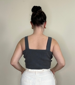 Cropped de tricot modal cinza Elisa - comprar online