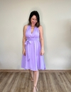 Vestido midi em crepe tamanho único lavanda Moniê