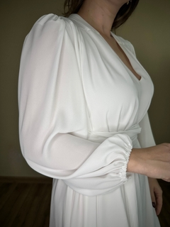Vestido longo com manga branco Moniê - comprar online