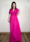 VESTIDO LONGO manga curta rosa pink MONIÊ