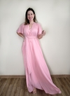 VESTIDO LONGO manga curta rosa claro MONIÊ