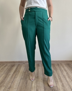 Calça de alfaiataria reta verde Jennifer
