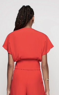 Blusa cropped vermelha ampla Deise - comprar online