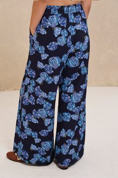 PANTALÓN BLUE ROSES - azul en internet
