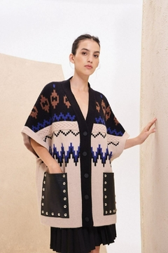 CARDIGAN AZTEC - negro