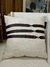 Almofada Linho Cru - com Couro Marrom 52x52cm