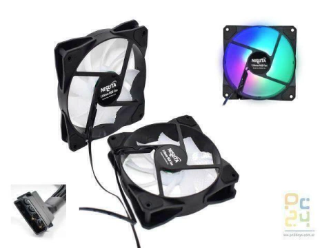 JUEGO DE 2 COOLER FAN RGB 120x120 NS-FAN122L (MOLEX 4 PINES) - comprar online