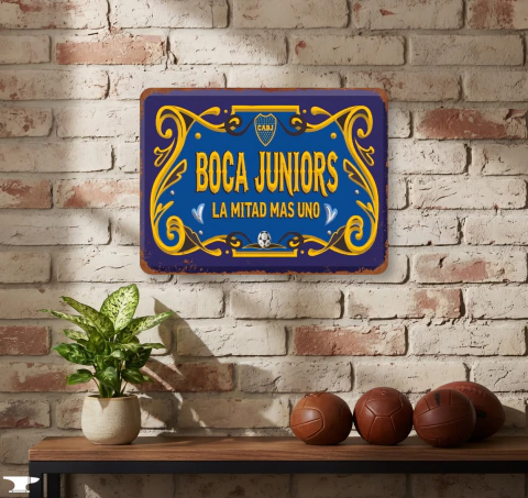 Chapa Decorativa Boca Juniors Ornamentado Azul
