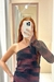 VESTIDO TUL UN HOMBRO SLICK BORDO en internet
