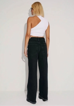 MYFT Calça Jeans Wide Leg High Preto na internet