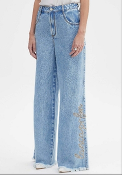 Calça Jeans Wide Leg High Azul Lança Perfume
