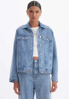 Jaqueta Jeans Trucker Shine Azul