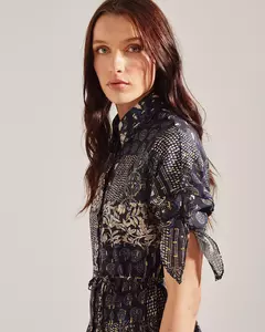 VESTIDO RUE PALMS HANKY BLUE / WANAMA - LAS LILAS