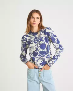 SWEATER DAKOTA WINTER PRINTED BLUE | WANAMA - comprar online