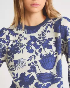 SWEATER DAKOTA WINTER PRINTED BLUE | WANAMA - tienda online