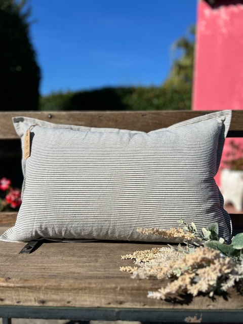 ALMOHADON 60 X 40 TUSOR MIL RAYAS GRAFITO / LAS LILAS HOME - comprar online