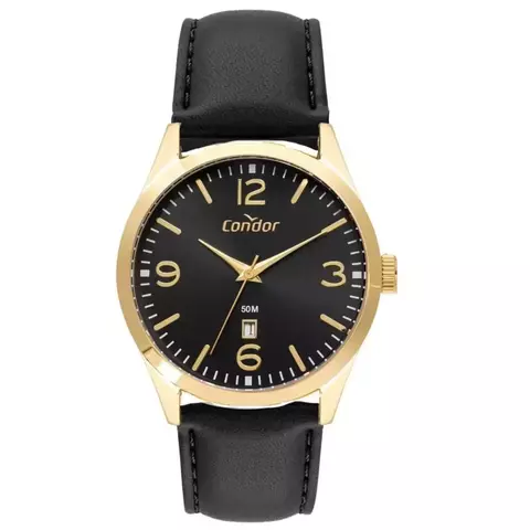 Relógio Condor Masculino Dourado e Preto - CO2115MXZ/4P - comprar online