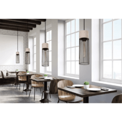 Colgante jaula 1 luz hormigón E27 - comprar online