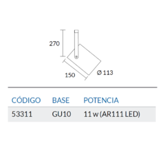 Cabezal AR111 - BLANCO O NEGRO en internet