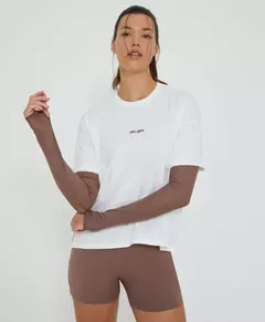 Imagem do Blusa Manga Longa de Tule c/ Top Embutido Marrom Cacau Alto Giro