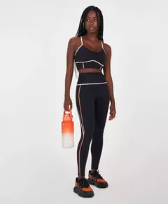 Legging Galões com Detalhe no cós Preto Alto giro na internet