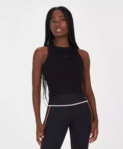 Regata Cropped Canelada Preto Alto Giro na internet