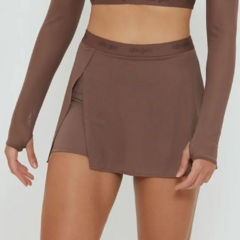 Saia Tule c/ Shorts Anticelulite Marrom Cacau Alto Giro