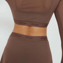 Saia Tule c/ Shorts Anticelulite Marrom Cacau Alto Giro - Fitlet Moda Fitness e Moda Praia | 6x s/juros frete grátis Sul e Sudeste