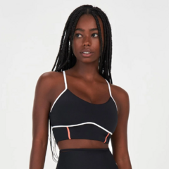 Top Alcinha Corset Preto Alto Giro