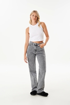 Wide Leg Mid Waist Grey(712) - comprar online