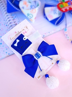 Dupla hair clips (aplique livro + laço pompons) - comprar online