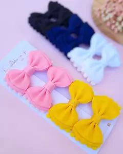 Parzinho laço gravatinha com pompom