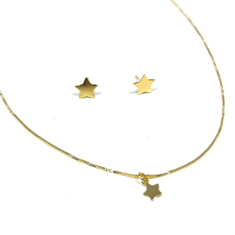 Conjunto Colar e Brinco Mini Estrela