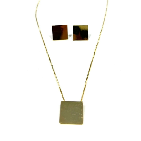 Conjunto Colar e Brinco Quadrado