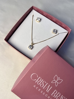 Conjunto quadrado zirconia - comprar online