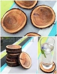 Base de madeira porta copo rustico para decoração - comprar online