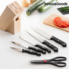Conjunto de Facas com Porta-facas de Madeira  (6 Peças) - comprar online