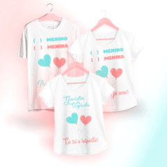 Camiseta Chá Revelação + Camiseta Guardiã do Segredo Branca