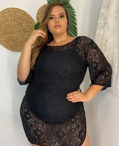 Vestido Manga Longa Plus Size